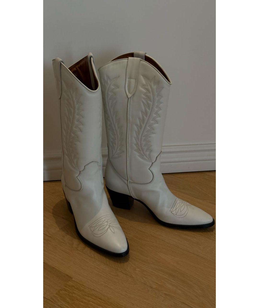 PARIS TEXAS Белые кожаные сапоги, фото 2