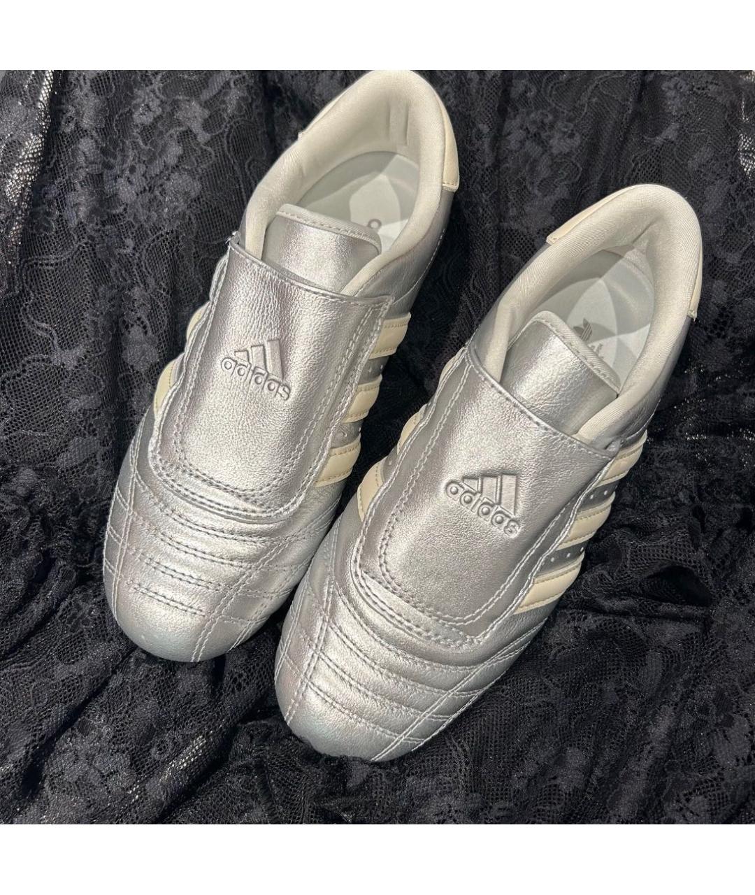 ADIDAS Серебряные кожаные кроссовки, фото 2