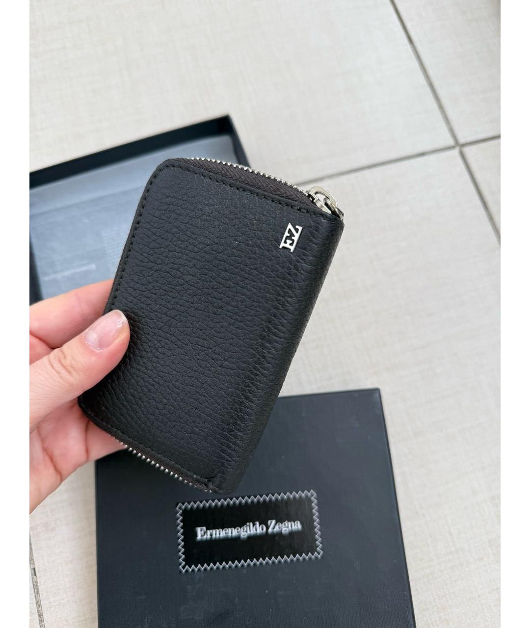 ZEGNA Коричневый кожаный кошелек, фото 3