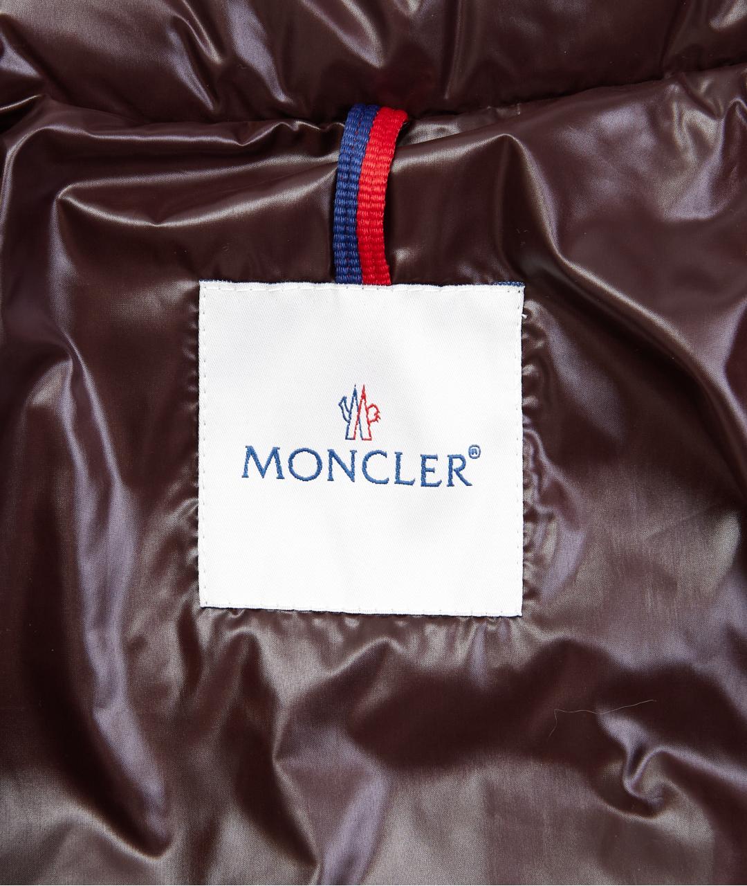 MONCLER Коричневый полиамидовый пуховик, фото 3