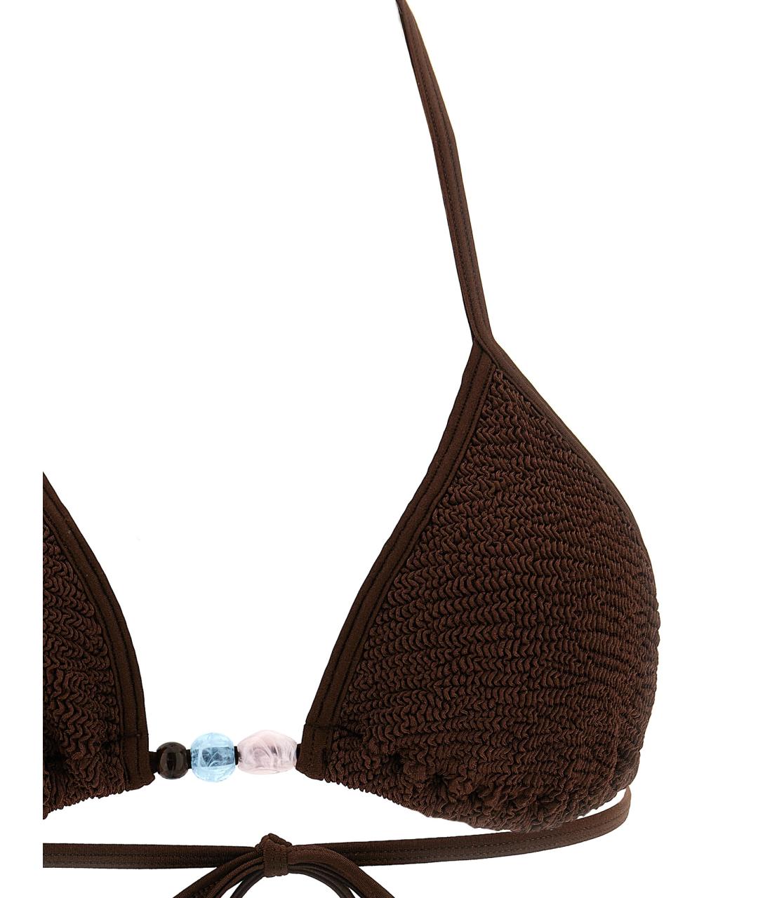 HUNZA G Коричневый полиамидовый купальник, фото 2