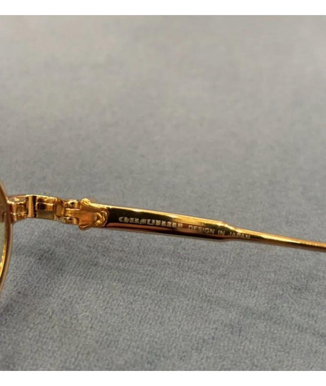 CHROME HEARTS Золотые металлические солнцезащитные очки, фото 3