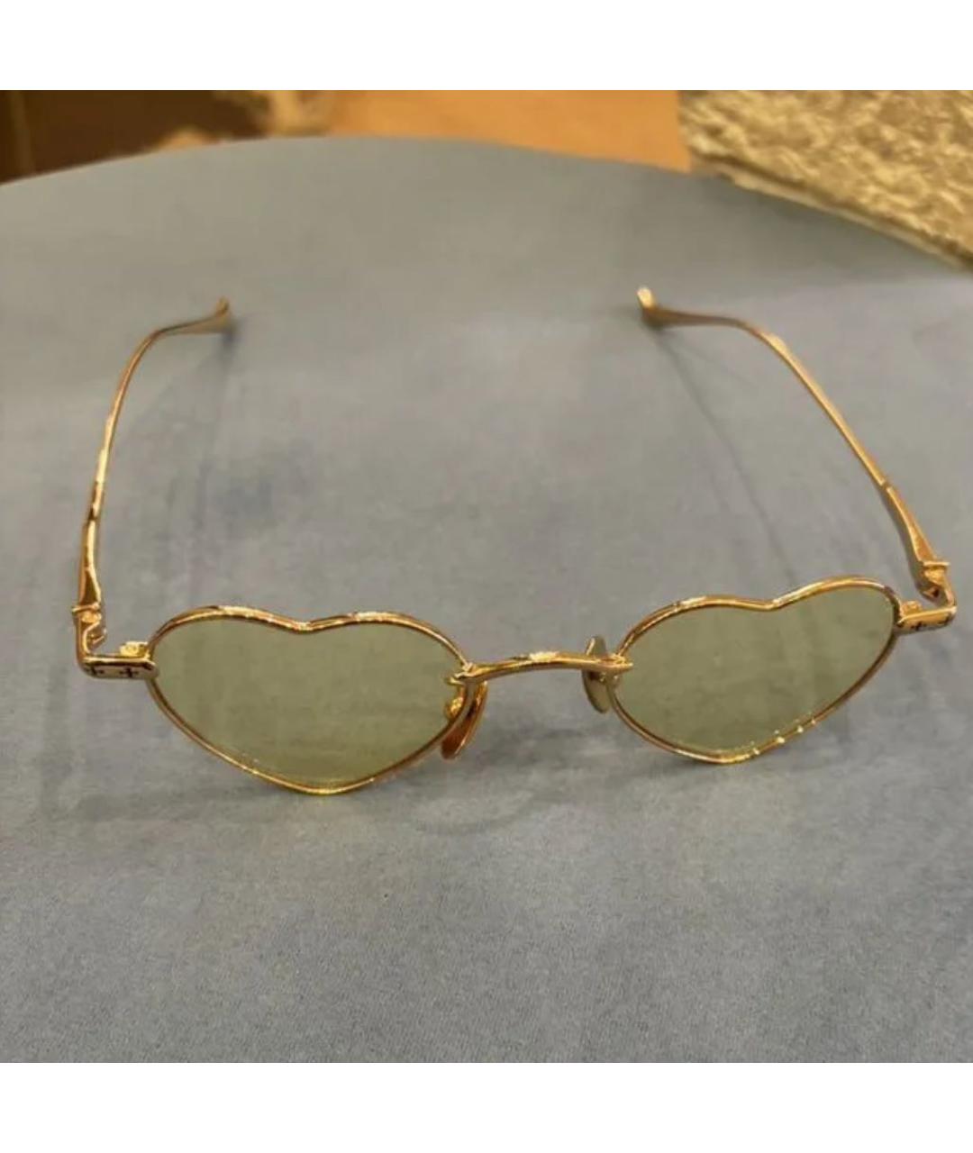 CHROME HEARTS Золотые металлические солнцезащитные очки, фото 6