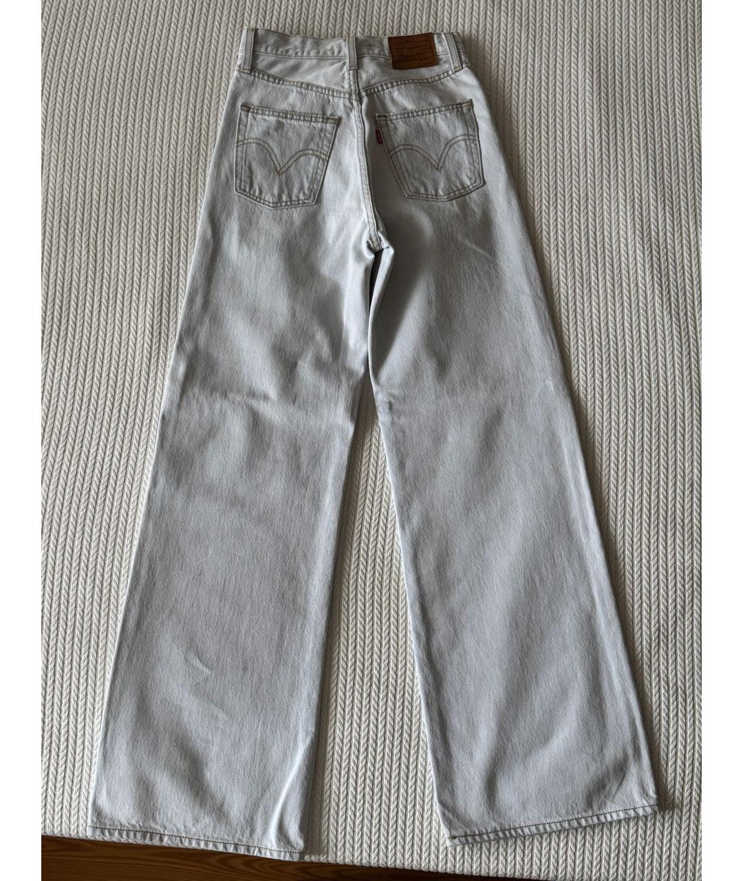 LEVI'S Голубые хлопковые прямые джинсы, фото 2