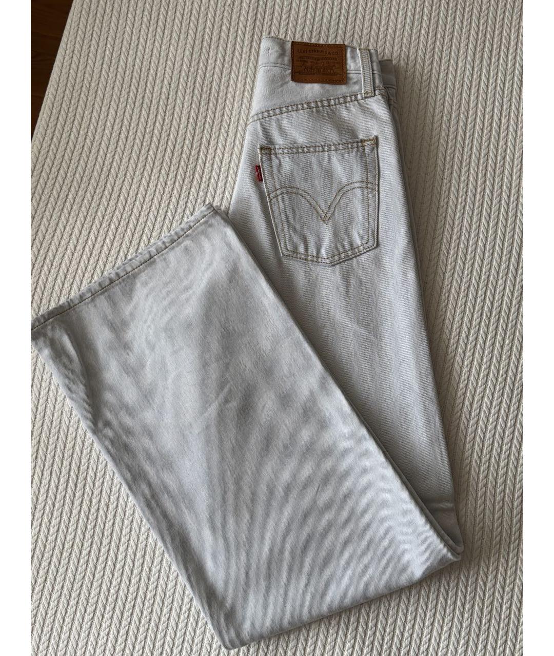 LEVI'S Голубые хлопковые прямые джинсы, фото 4