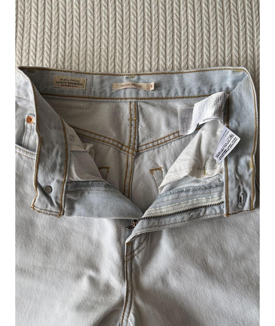 LEVI'S Голубые хлопковые прямые джинсы, фото 3