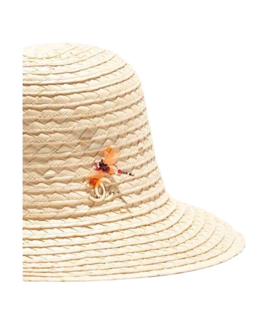 CHANEL Бежевая соломенная шляпа, фото 2