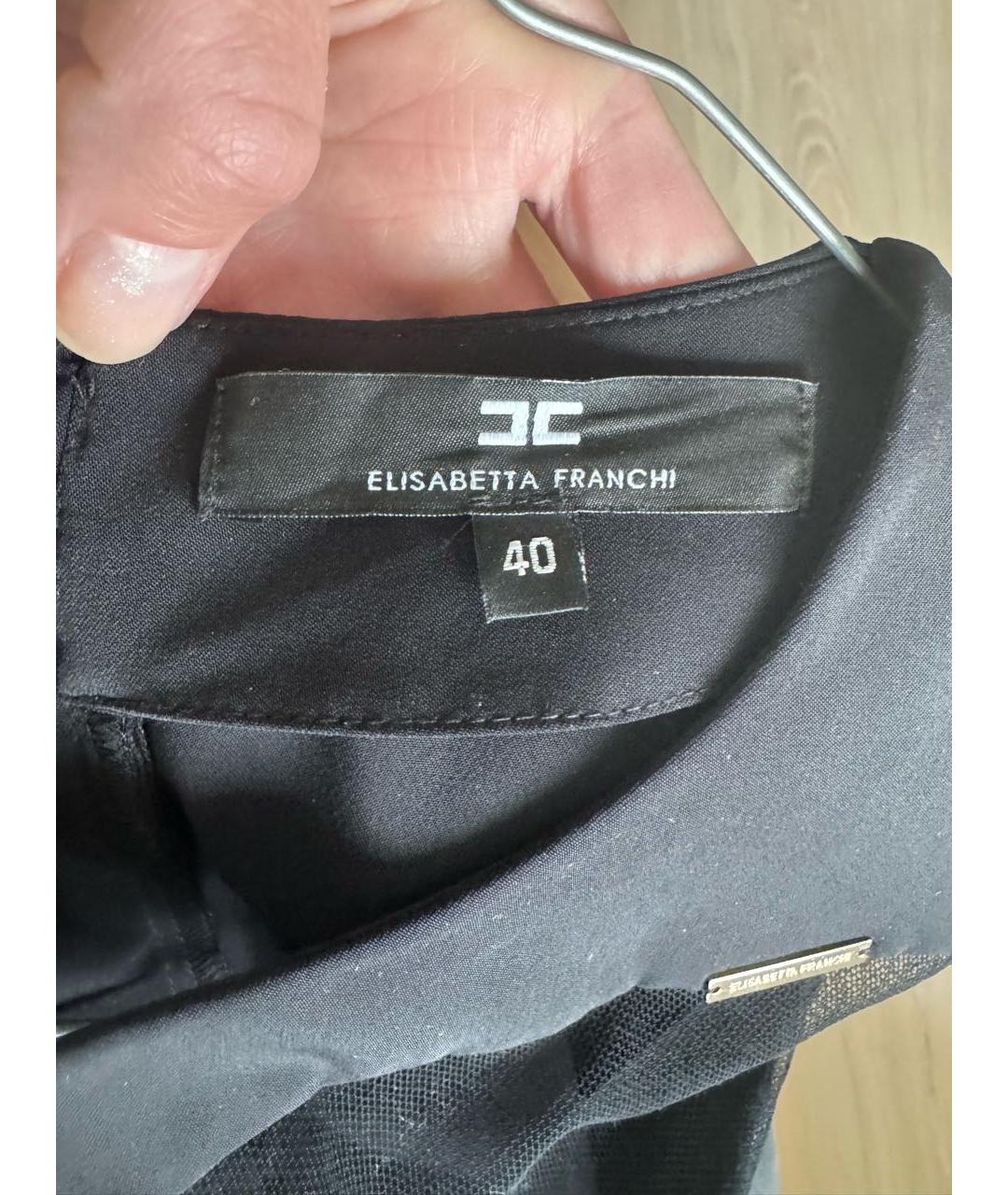 ELISABETTA FRANCHI Черное полиамидовое коктейльное платье, фото 7