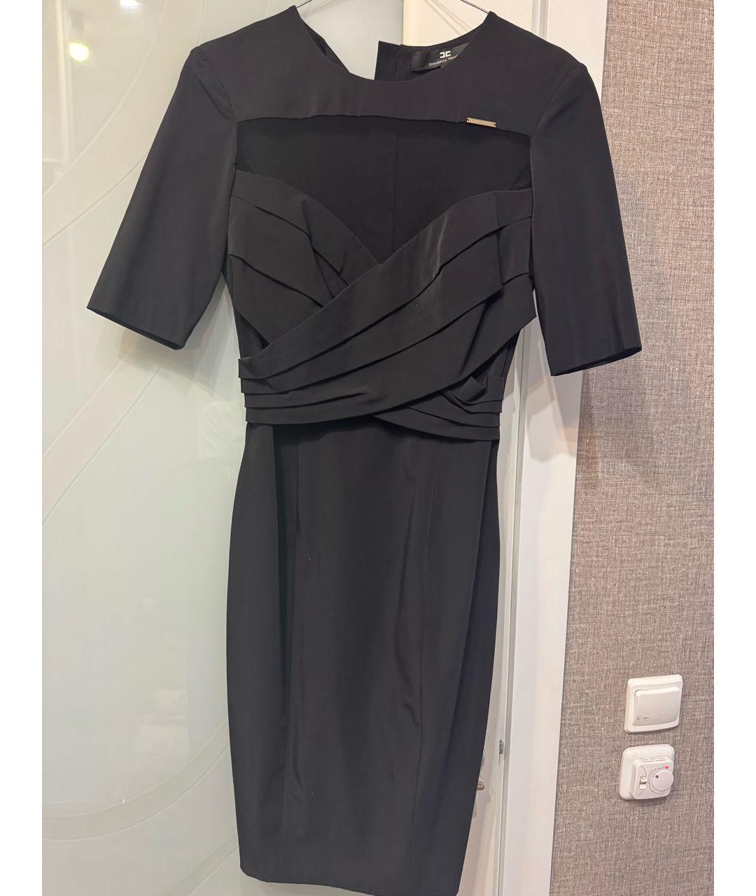 ELISABETTA FRANCHI Черное полиамидовое коктейльное платье, фото 1