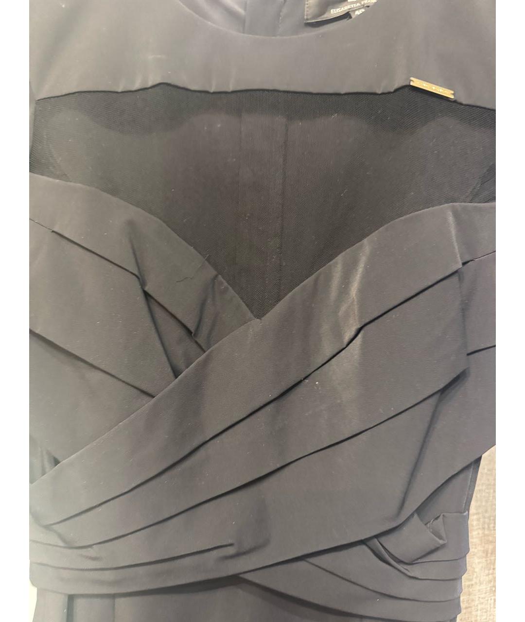 ELISABETTA FRANCHI Черное полиамидовое коктейльное платье, фото 4