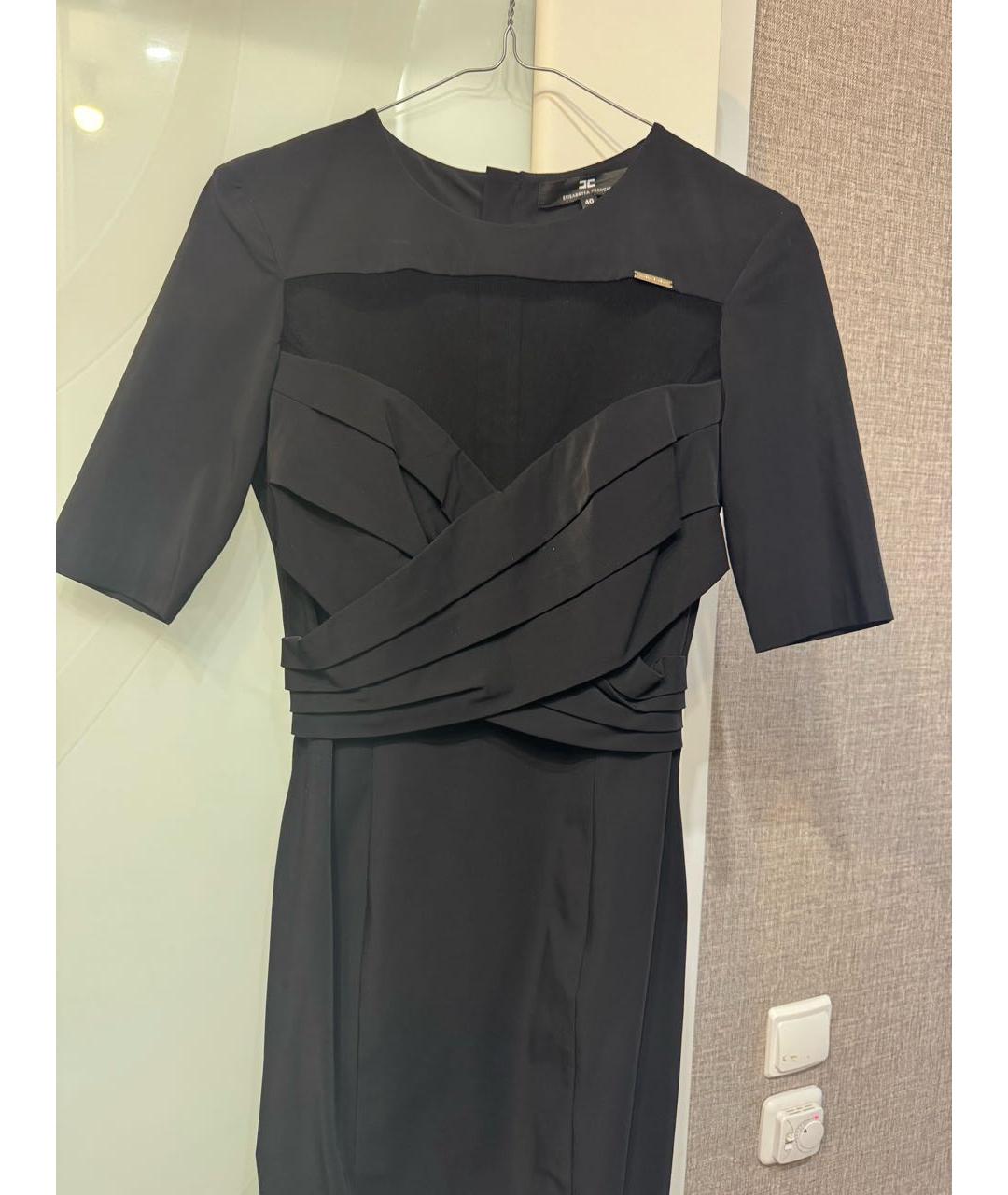ELISABETTA FRANCHI Черное полиамидовое коктейльное платье, фото 3