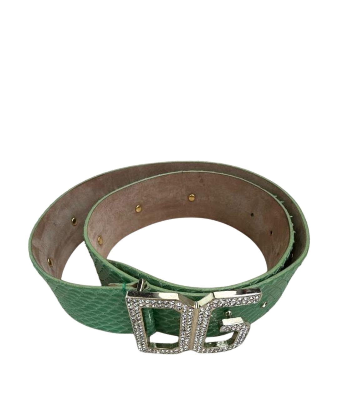 DOLCE&GABBANA Зеленый ремень из лакированной кожи, фото 1