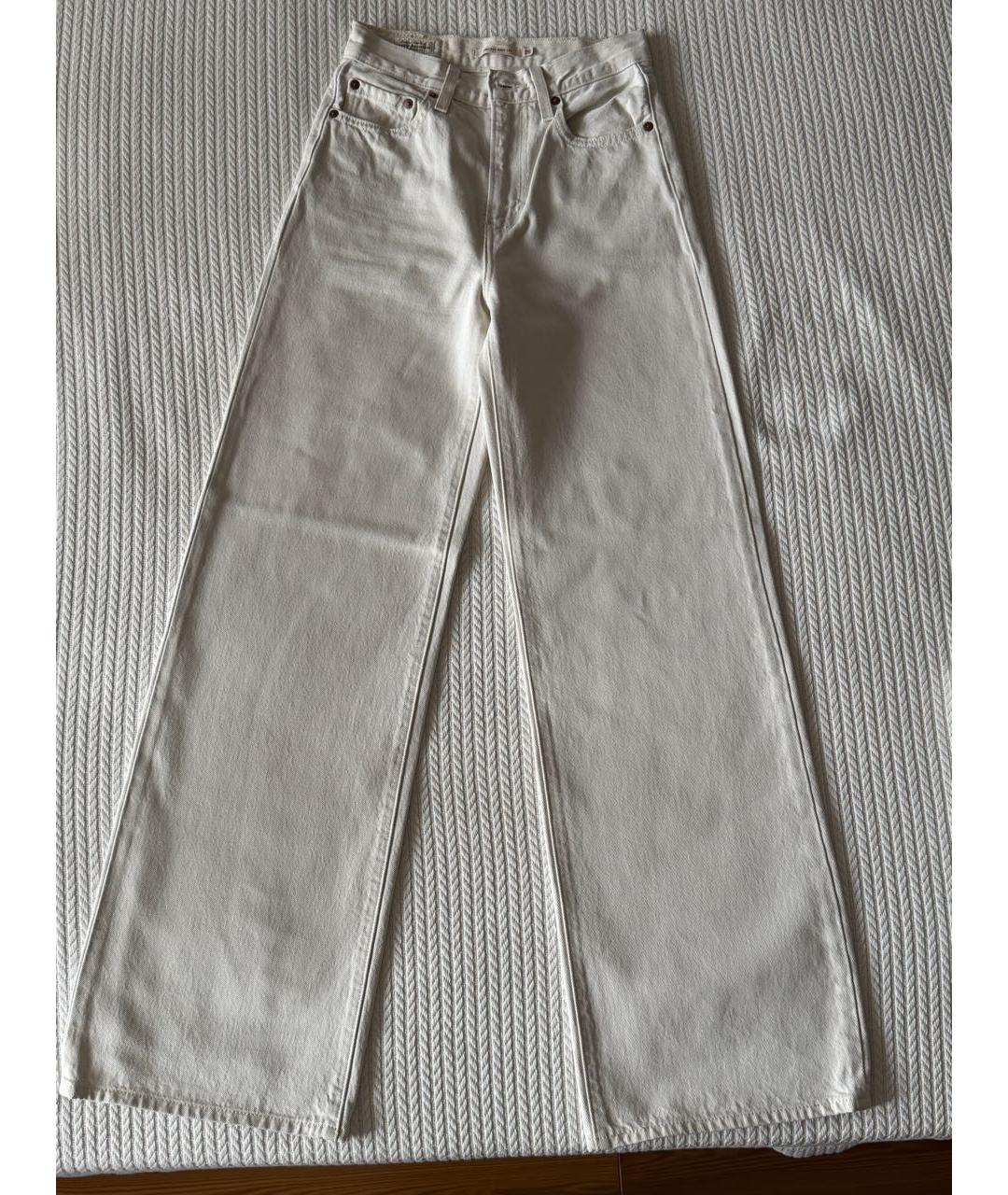 LEVI'S Белые хлопковые джинсы клеш, фото 1