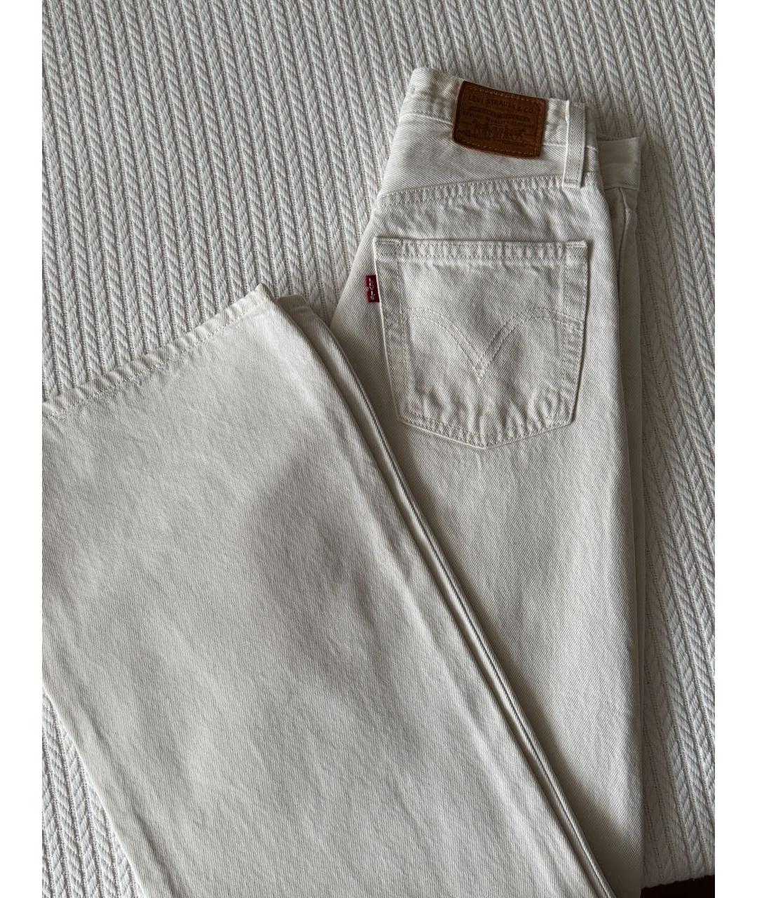 LEVI'S Белые хлопковые джинсы клеш, фото 5