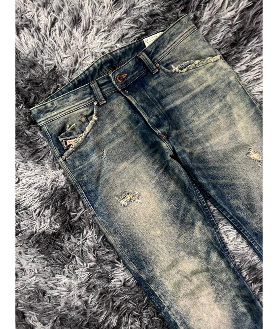 DIESEL Голубые хлопковые джинсы, фото 5