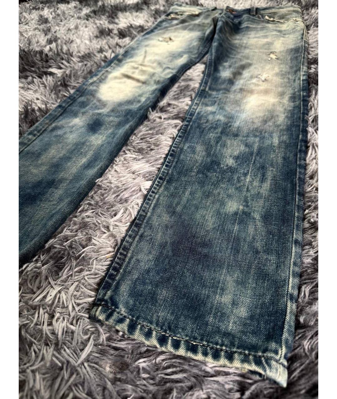 DIESEL Голубые хлопковые джинсы, фото 4