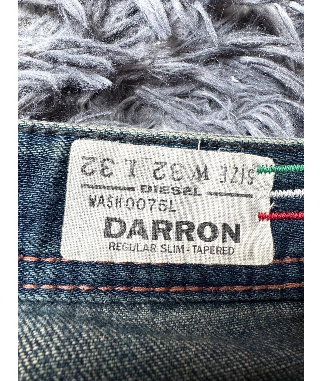 DIESEL Голубые хлопковые джинсы, фото 6