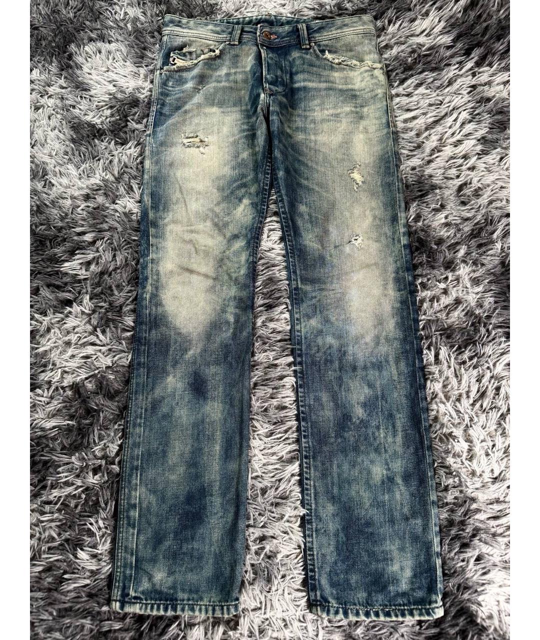 DIESEL Голубые хлопковые джинсы, фото 8