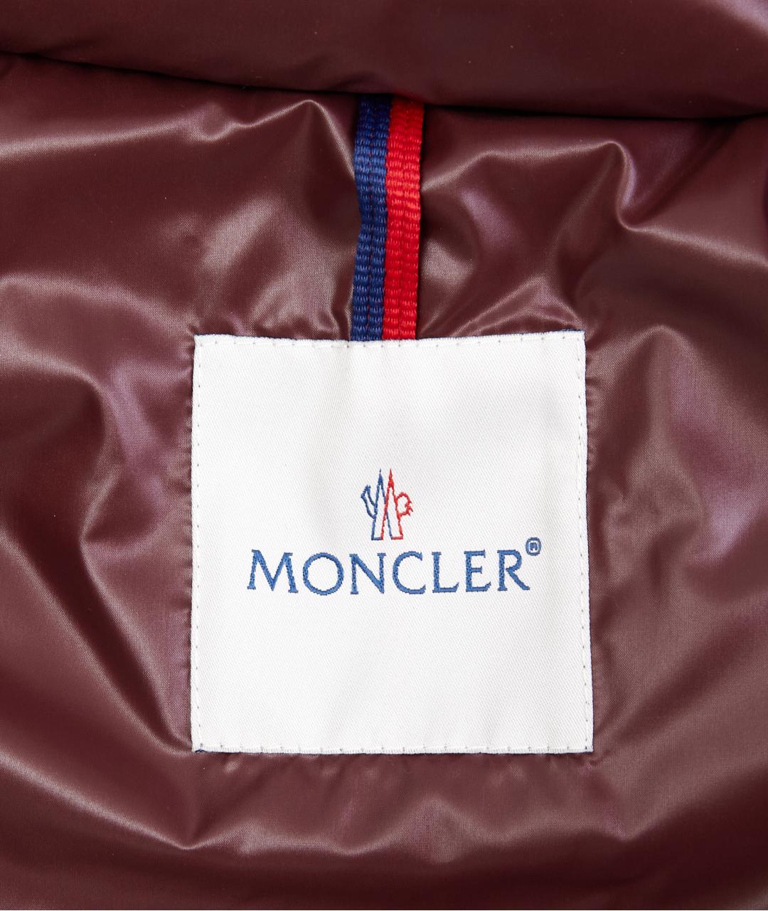 MONCLER Бордовый полиамидовый пуховик, фото 3
