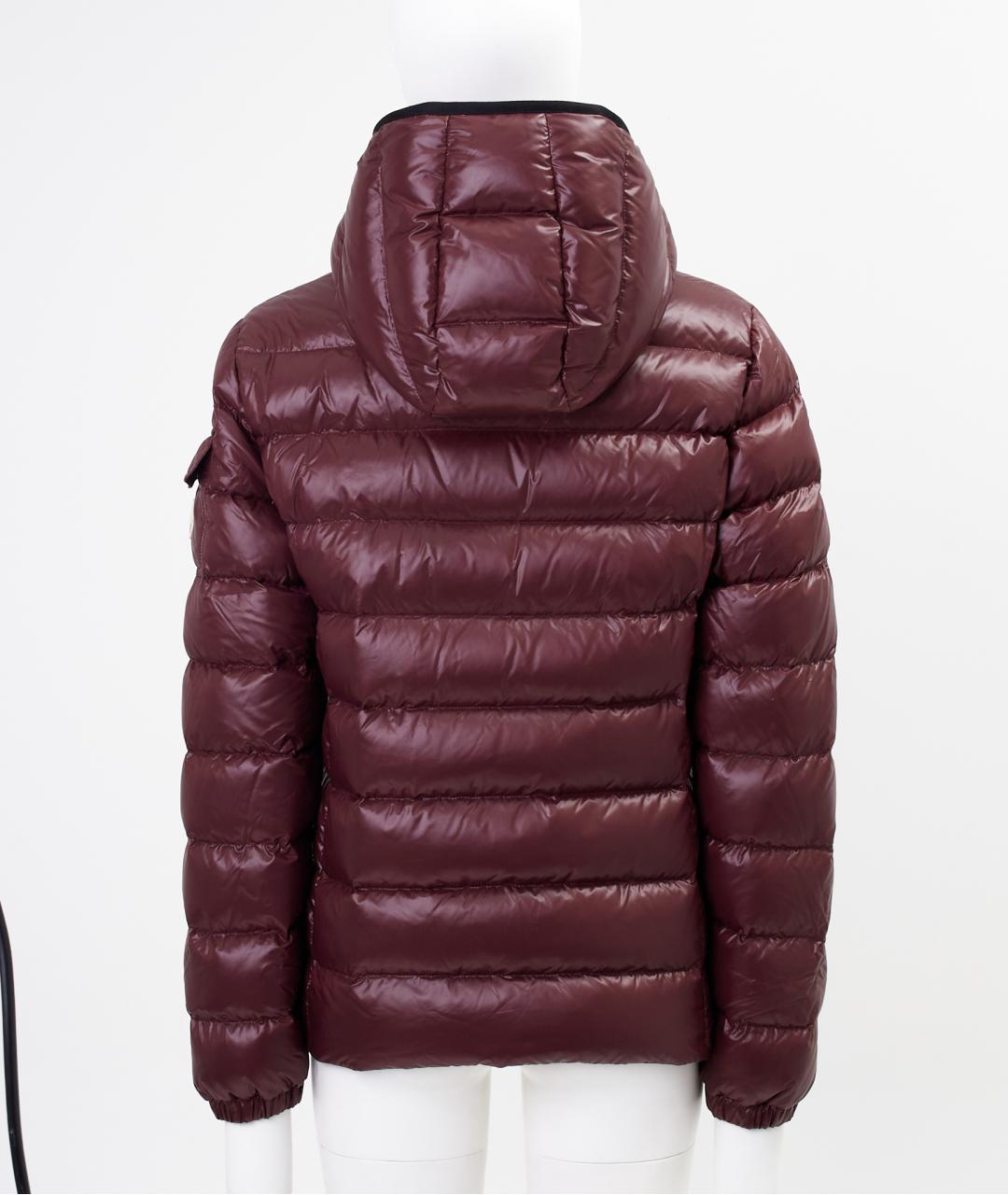 MONCLER Бордовый полиамидовый пуховик, фото 2