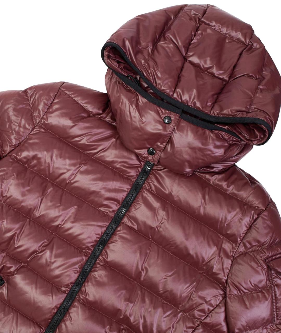MONCLER Бордовый полиамидовый пуховик, фото 11