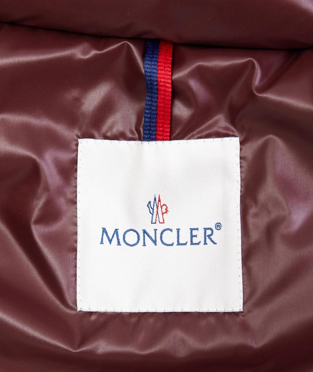 MONCLER Бордовый полиамидовый пуховик, фото 10