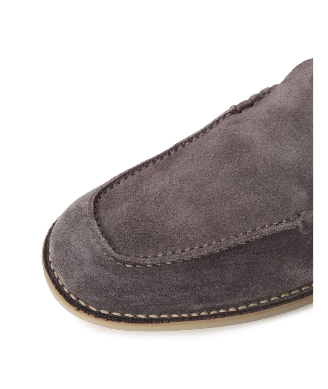 DOLCE&GABBANA Серые замшевые лоферы, фото 5