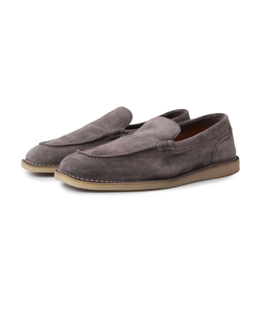 DOLCE&GABBANA Серые замшевые лоферы, фото 2