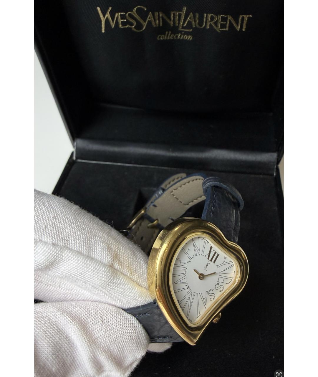SAINT LAURENT Золотые металлические часы, фото 7