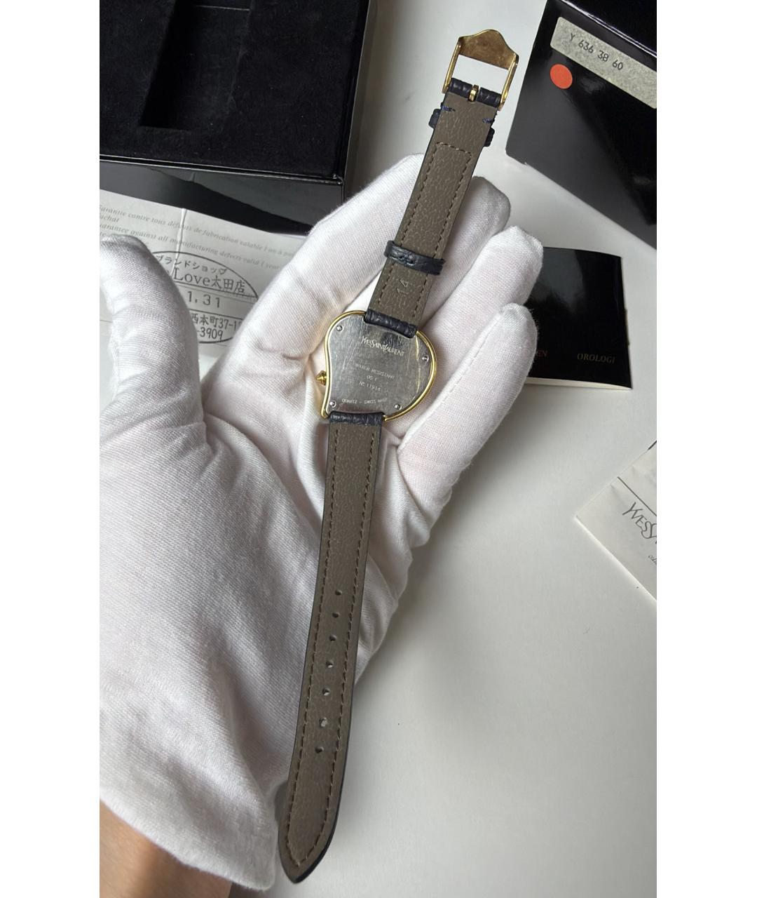 SAINT LAURENT Золотые металлические часы, фото 3