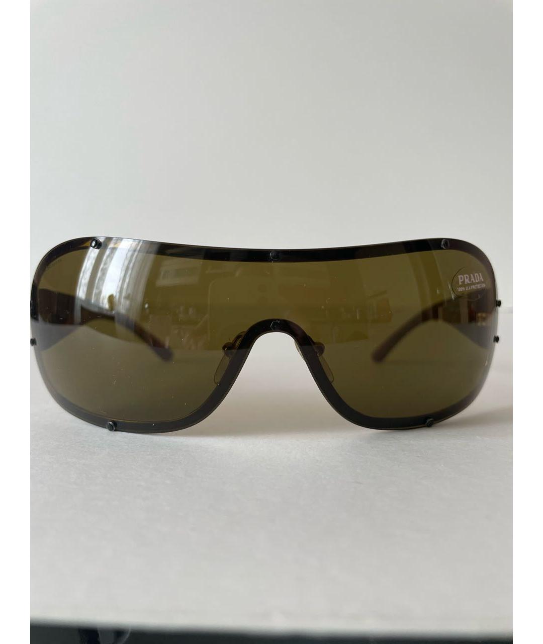 PRADA Коричневые пластиковые солнцезащитные очки, фото 9