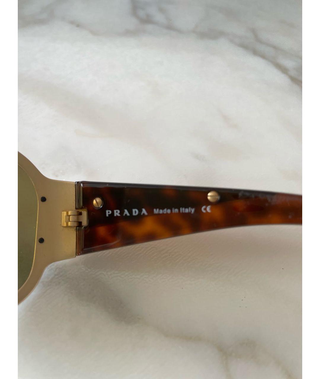 PRADA Коричневые пластиковые солнцезащитные очки, фото 7