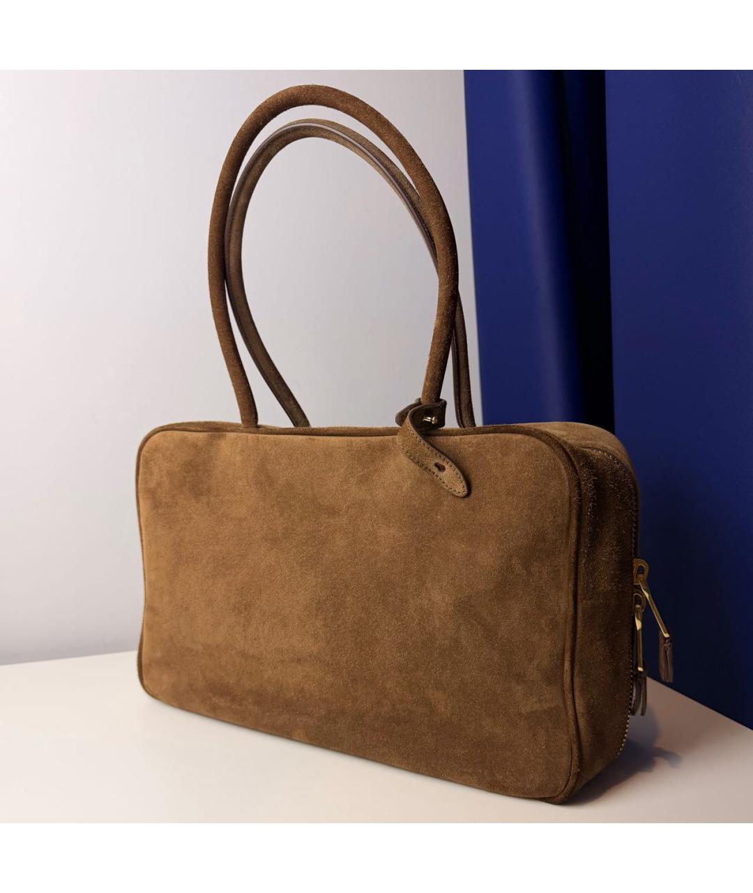 MIU MIU Коричневая замшевая сумка тоут, фото 2