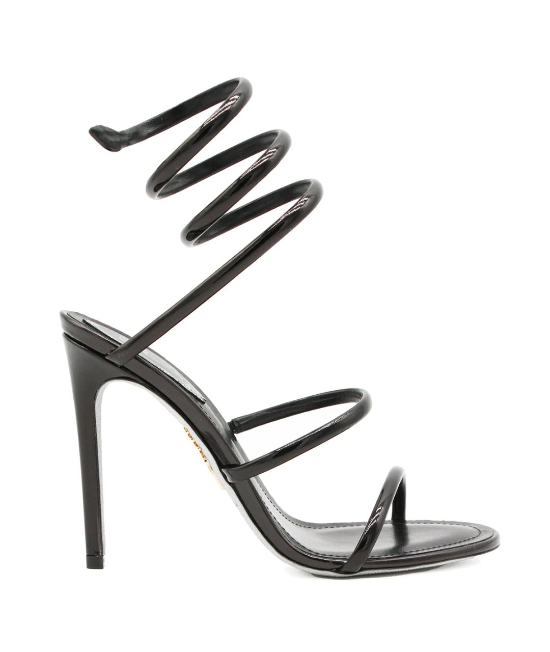 RENE CAOVILLA Черные кожаные босоножки, фото 1