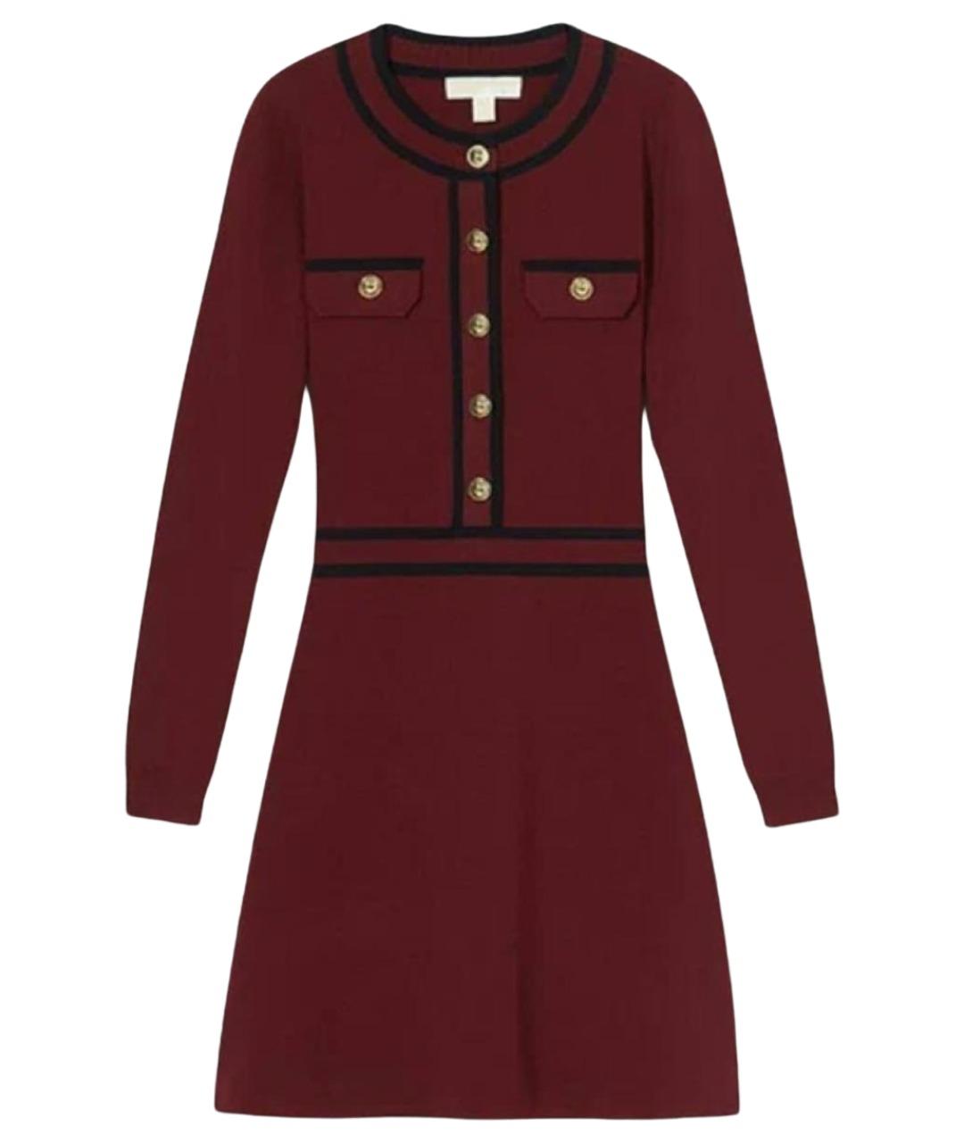 MICHAEL KORS Бордовое вискозное повседневное платье, фото 1