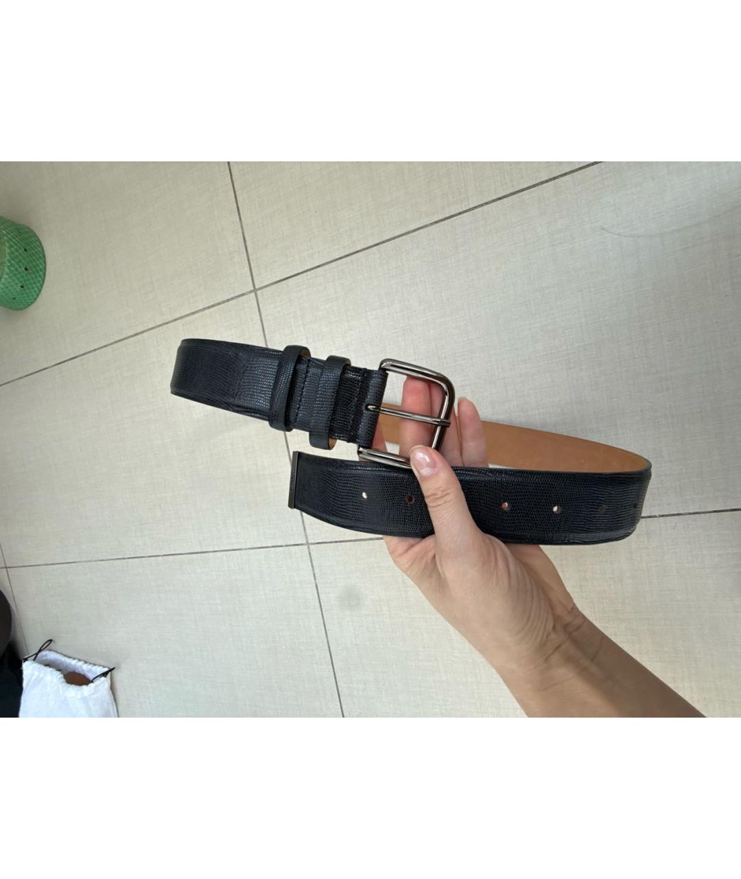 MAX MARA Черный кожаный ремень, фото 4