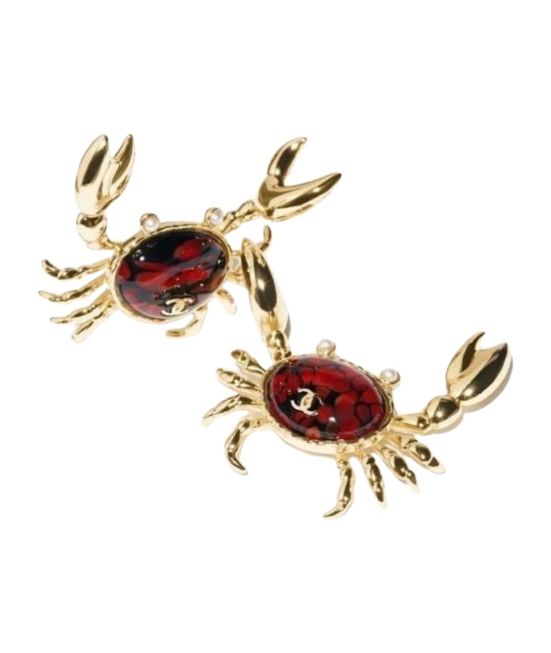 CHANEL Золотые металлические серьги, фото 2