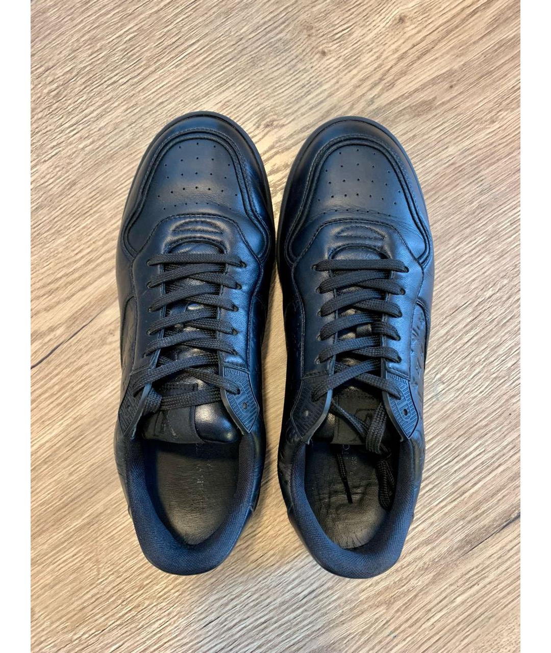 LOUIS VUITTON Черные кожаные низкие кроссовки / кеды, фото 6