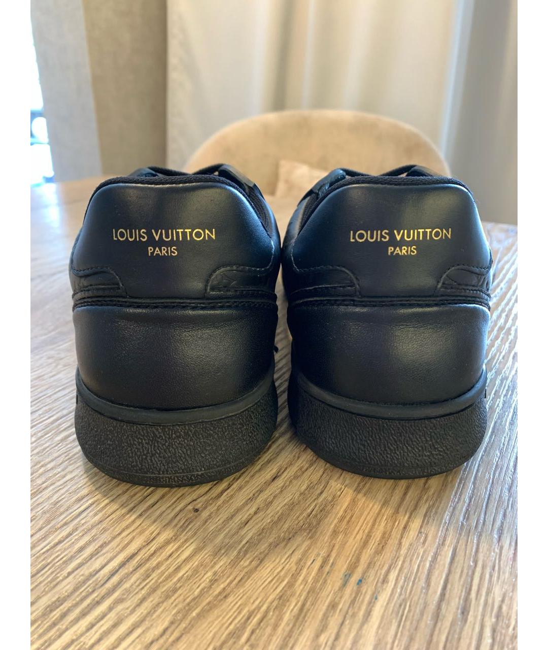 LOUIS VUITTON Черные кожаные низкие кроссовки / кеды, фото 4