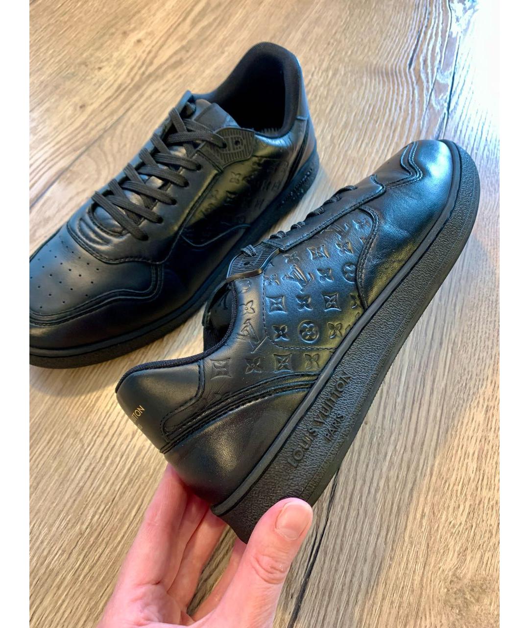 LOUIS VUITTON Черные кожаные низкие кроссовки / кеды, фото 5