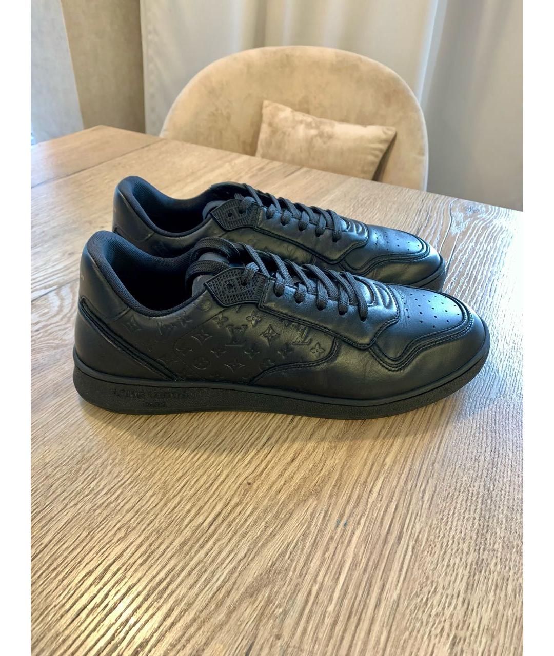 LOUIS VUITTON Черные кожаные низкие кроссовки / кеды, фото 9