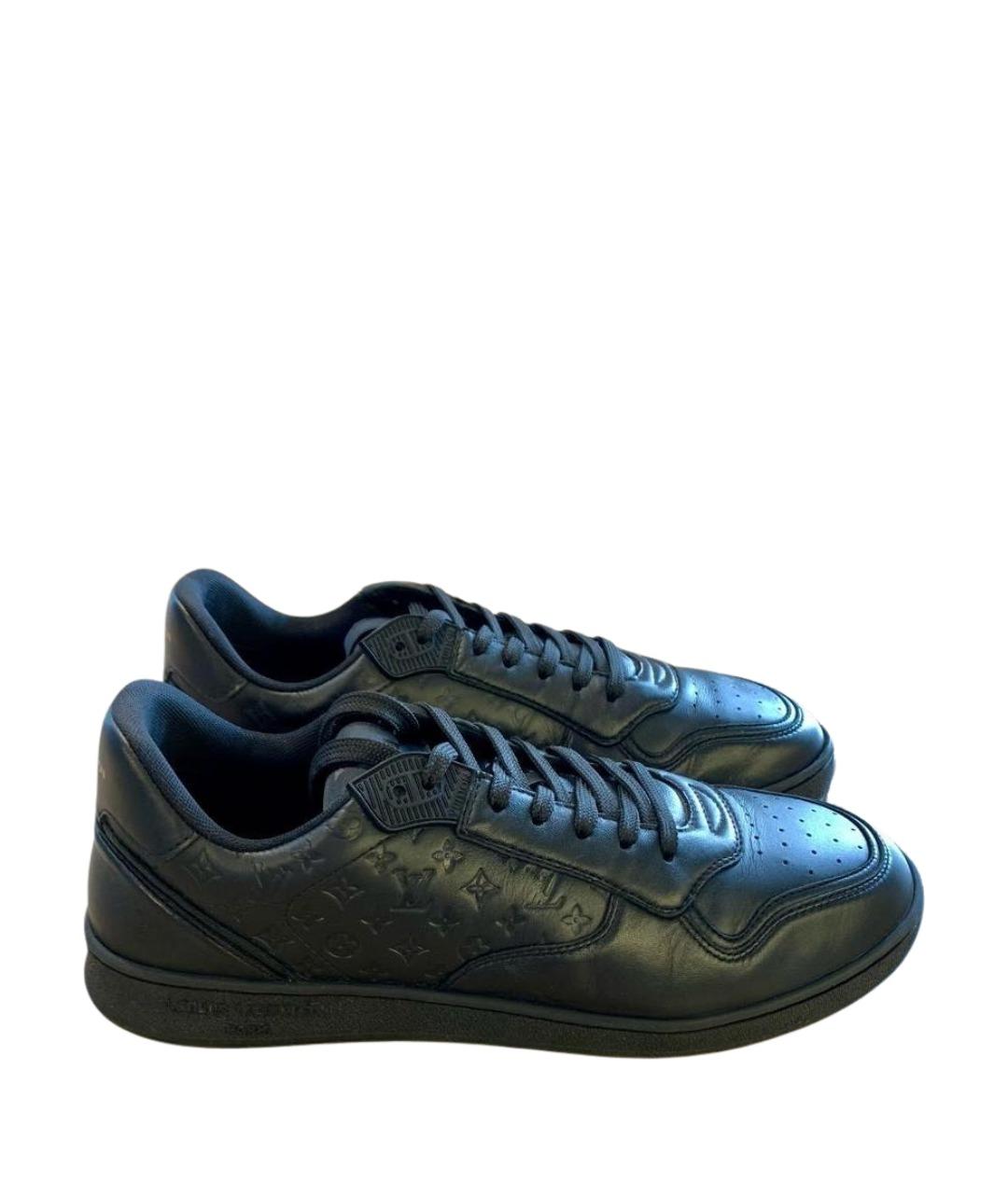 LOUIS VUITTON Черные кожаные низкие кроссовки / кеды, фото 1