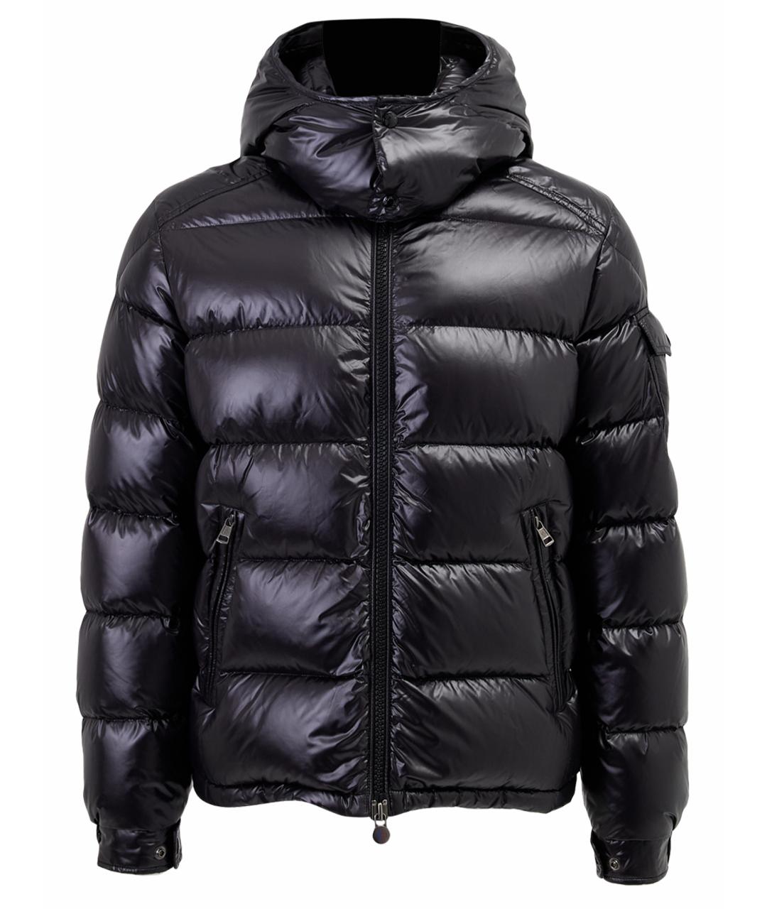 MONCLER Черный полиамидовый пуховик, фото 1