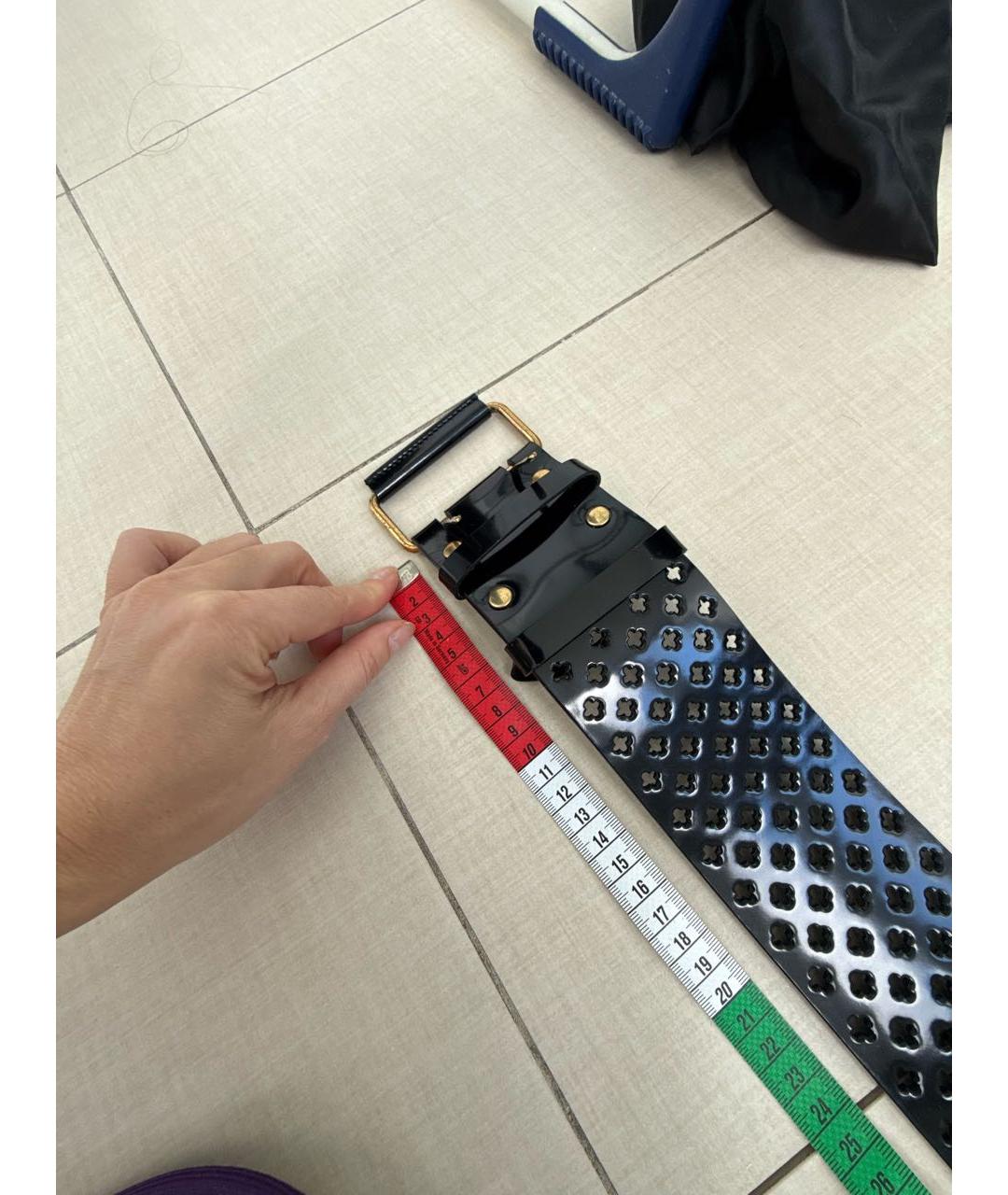 SAINT LAURENT Черный ремень из лакированной кожи, фото 5