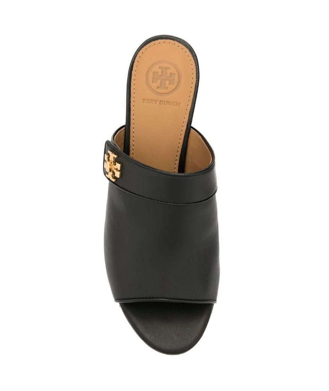 TORY BURCH Черные кожаные сабо, фото 2