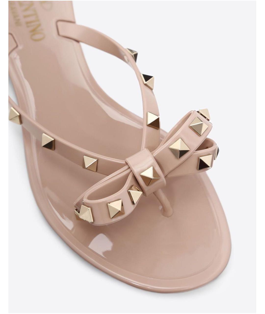 VALENTINO Бежевые резиновые шлепанцы, фото 8