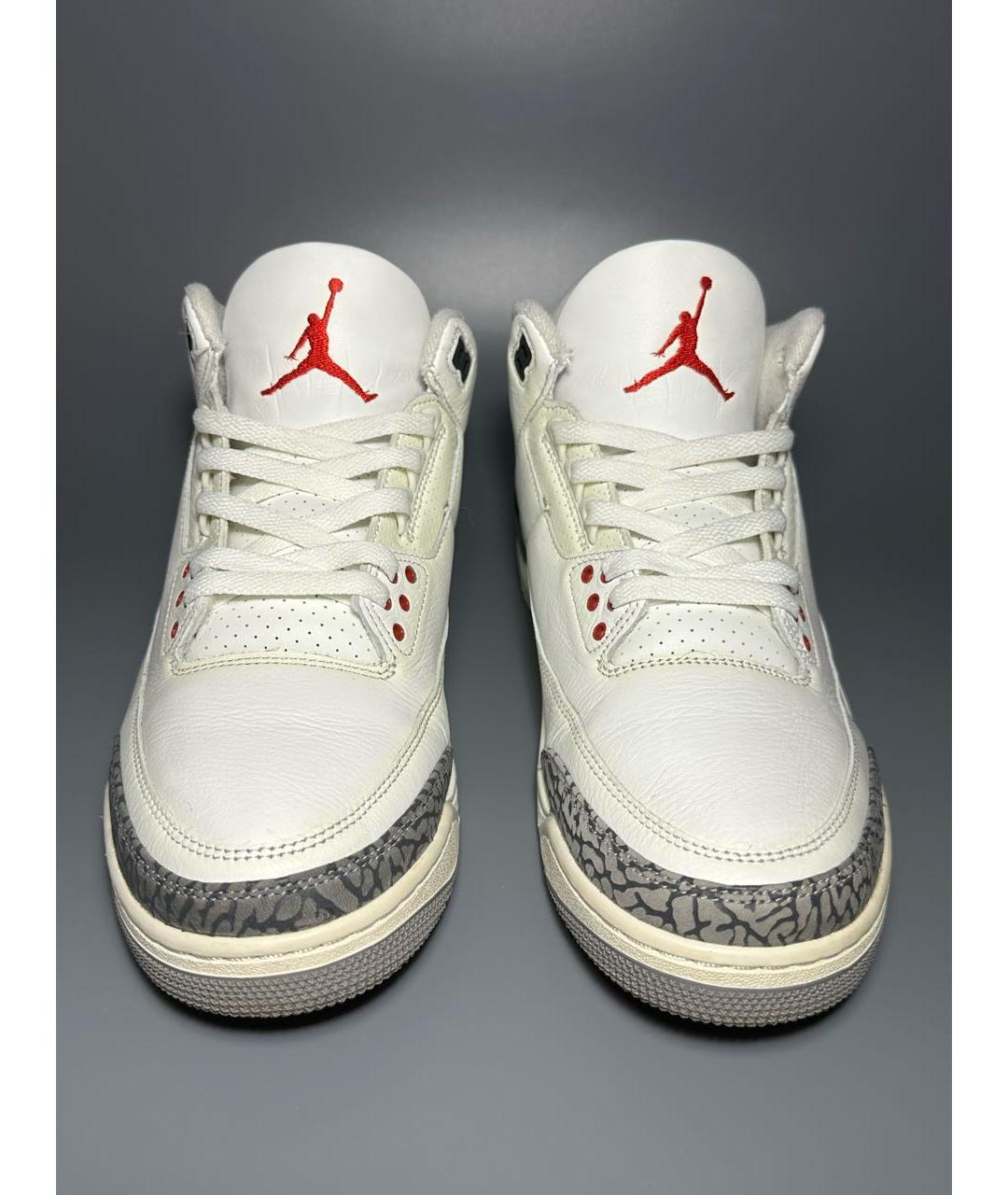 JORDAN Белые кожаные высокие кроссовки / кеды, фото 2