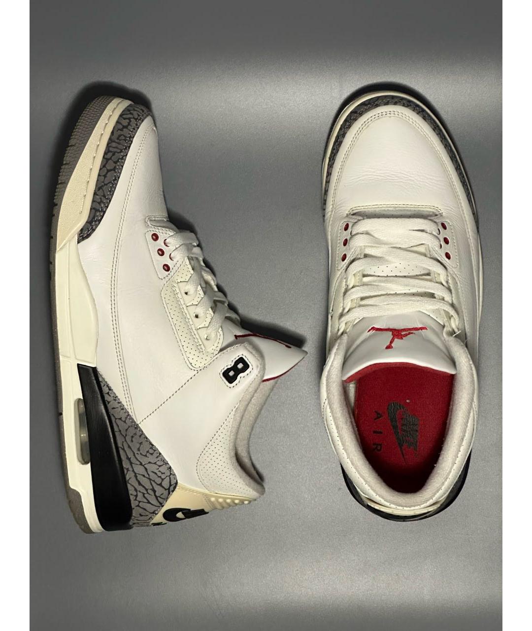 JORDAN Белые кожаные высокие кроссовки / кеды, фото 8