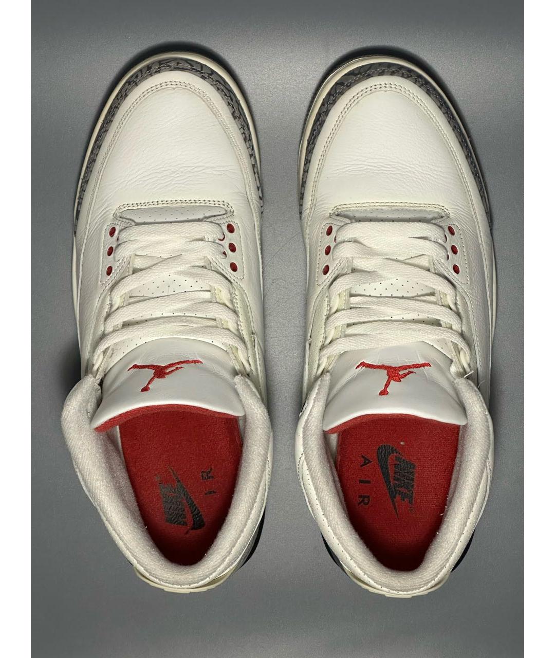 JORDAN Белые кожаные высокие кроссовки / кеды, фото 3