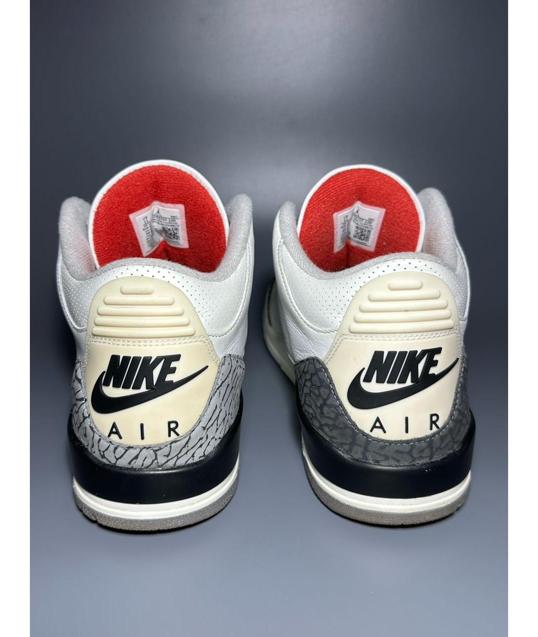 JORDAN Белые кожаные высокие кроссовки / кеды, фото 4